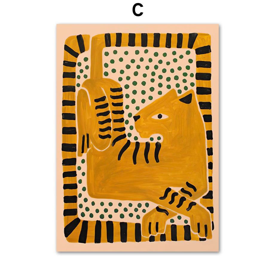 Tropica Folk Art Prints | Modern Botanical Wall Art on Canvas - Styyler
