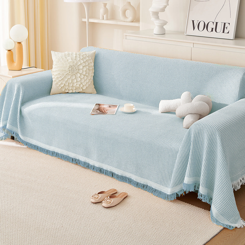 Kalmea Japandi Sofa Cover | Machine Washable Couch Protector with Tassel Edge - Styyler