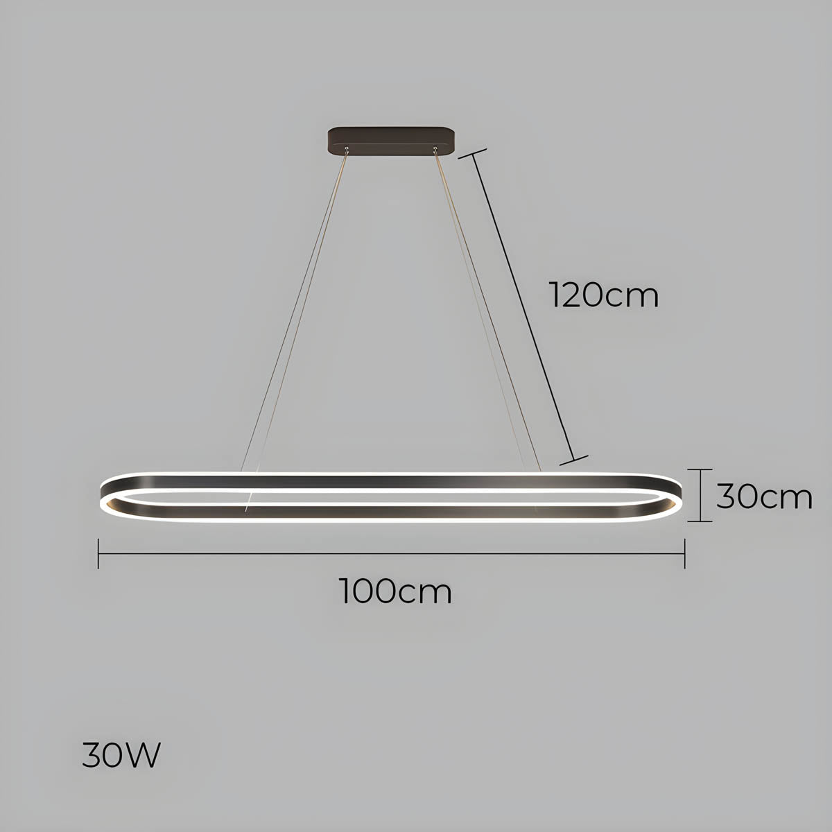 OLIVIA Pendant Light | Modern Minimalist Oval Design with Tricolor Dimmable LED