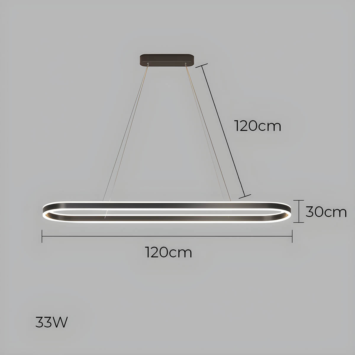 OLIVIA Pendant Light | Modern Minimalist Oval Design with Tricolor Dimmable LED