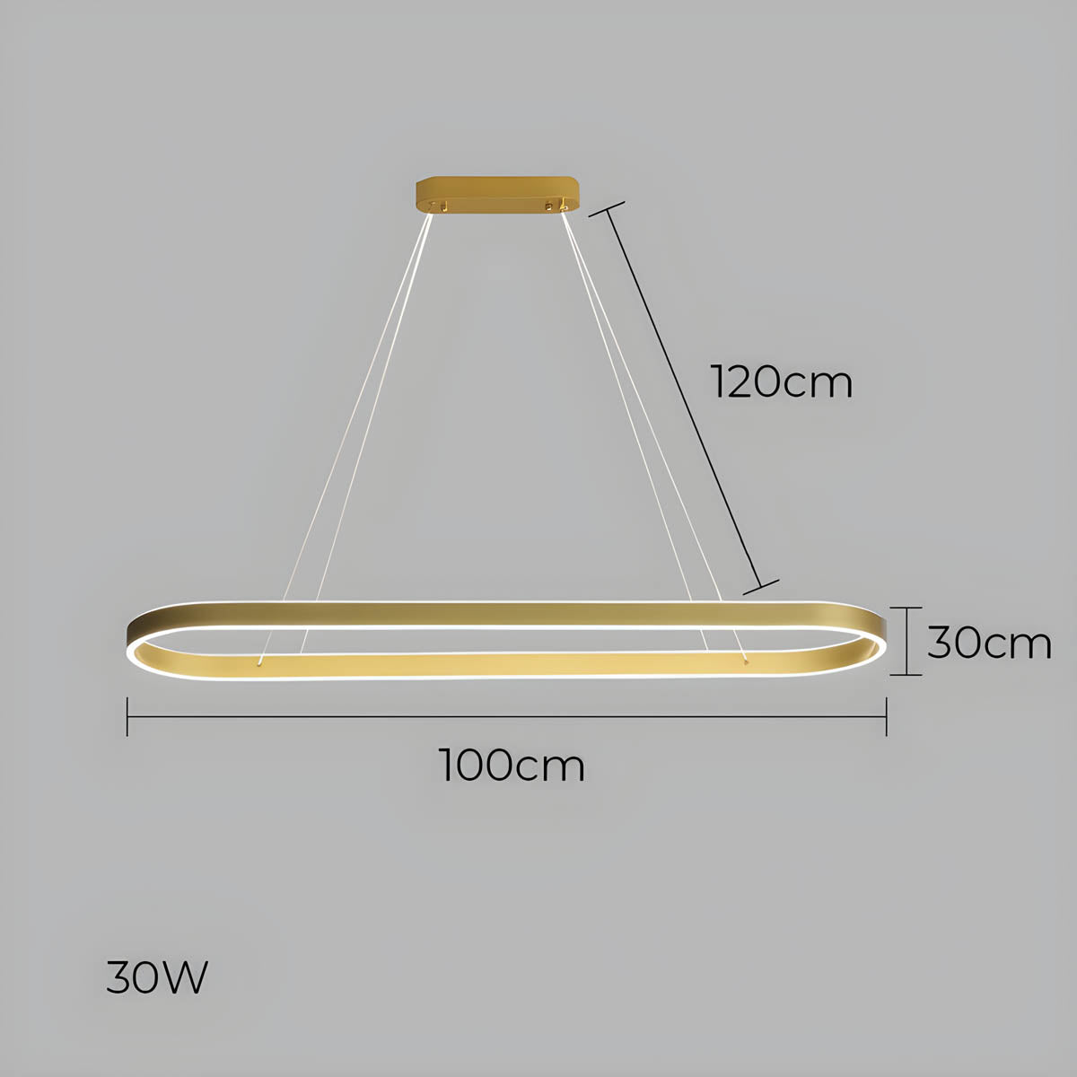 OLIVIA Pendant Light | Modern Minimalist Oval Design with Tricolor Dimmable LED