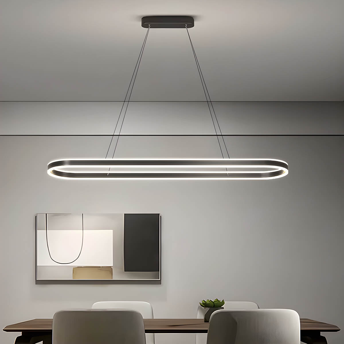 OLIVIA Pendant Light | Modern Minimalist Oval Design with Tricolor Dimmable LED