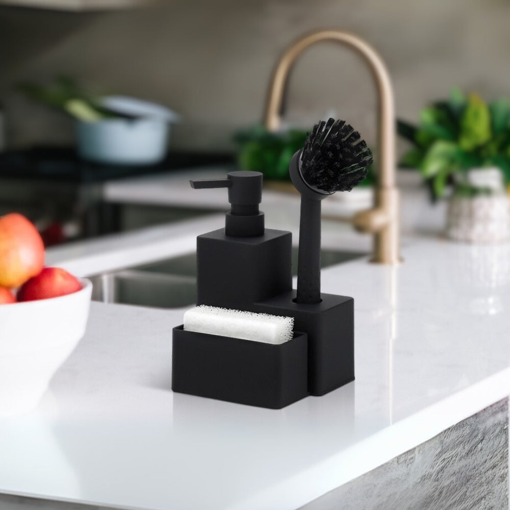 Modern Sink Essentials | Black Soap Dispenser with Eco-Friendly Design | Stylish Addition for Kitchen and Bathroom 4