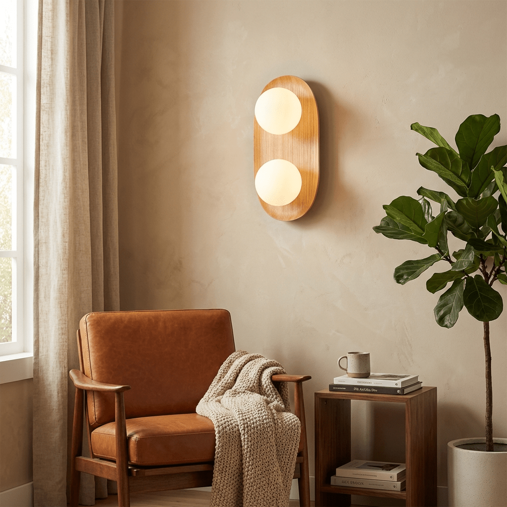 OrbisWood | Elegant Minimalist Dual Globe Wall Sconce Lighting 2