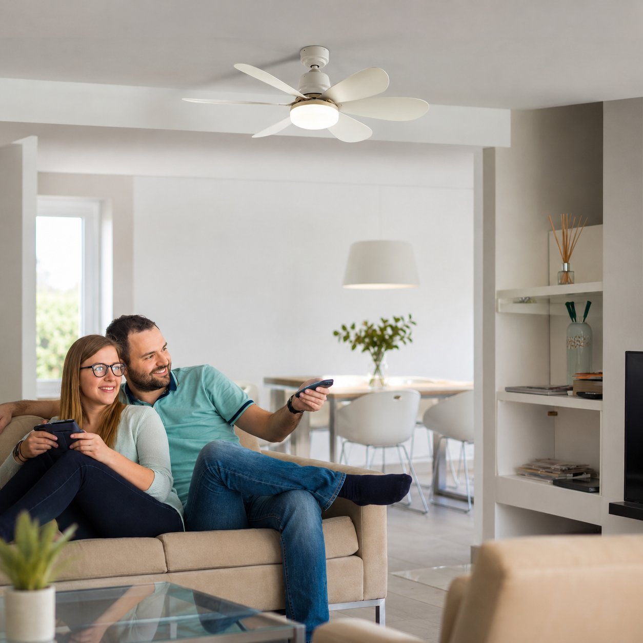Orinae | Ceiling Fan Light with Remote for Adjustable Bedroom Glow - 52cm