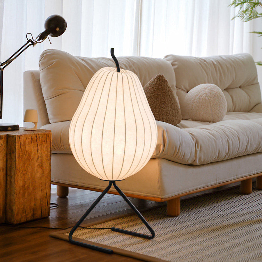 Orlenae | Pear Silk Floor Lamp for Modern Living Room Ambience 1