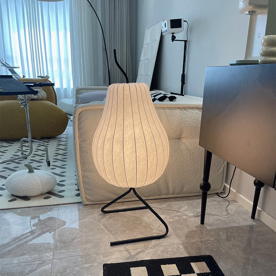 Orlenae | Pear Silk Floor Lamp for Modern Living Room Ambience 5