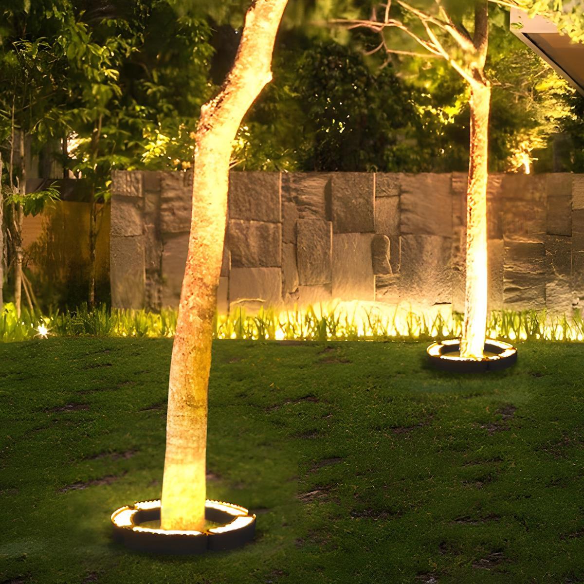 Outdoor LED Landscape Arc Ring Light with IP65 Waterproof Aluminum Frame – Warm White and RGB Options for Garden and Pathway Illumination 1