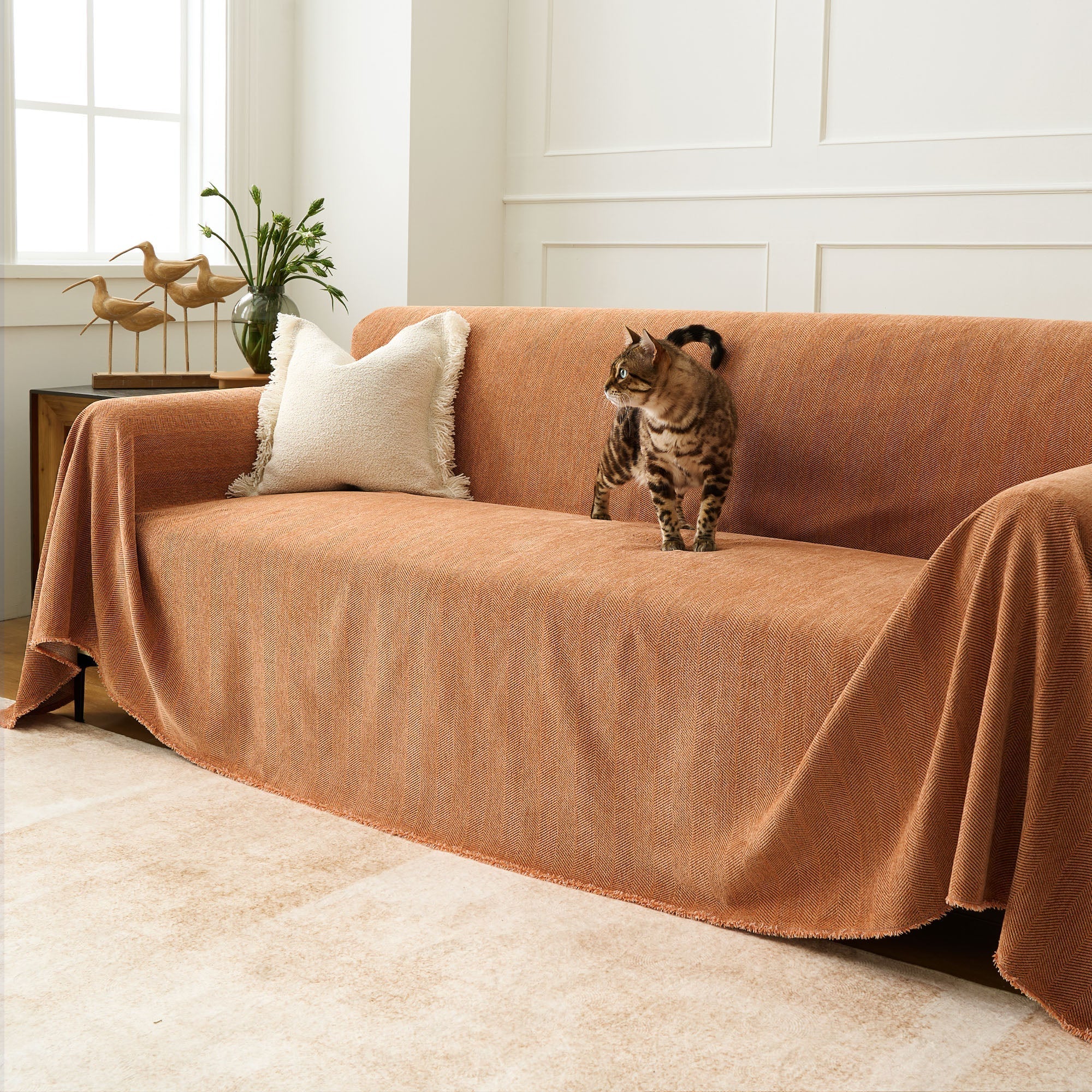 PawWeave Herringbone Sofa Cover | Durable, Stylish & Pet-Friendly Furniture Protector - Styyler