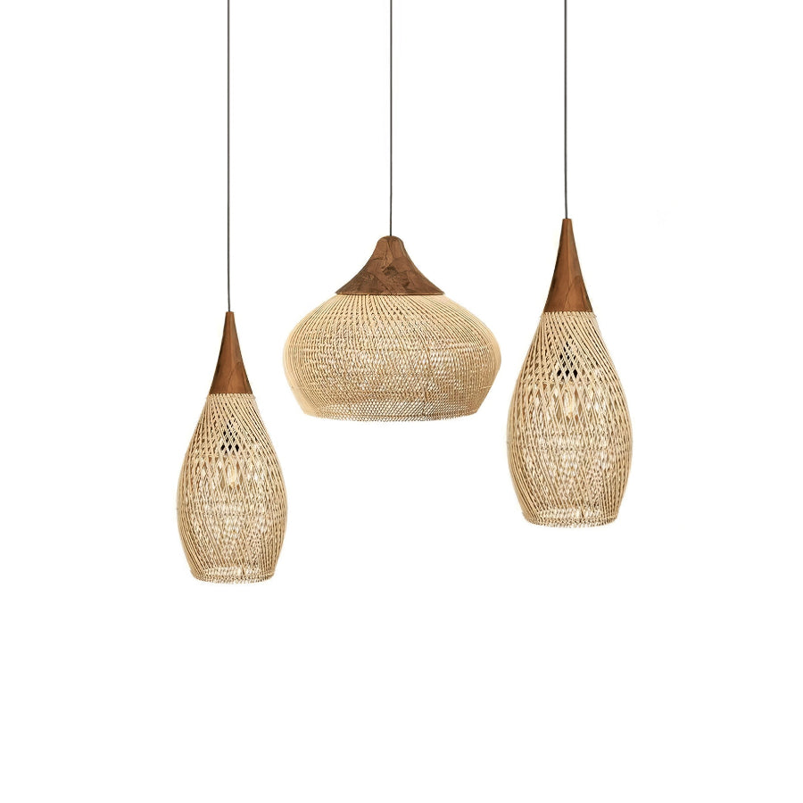 RattanGlow | Elegant Handcrafted Organic Rattan Pendant Light Fixture 15