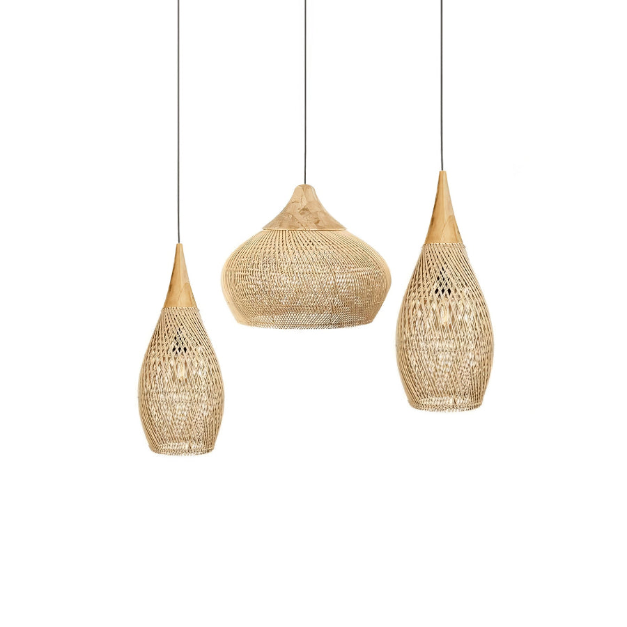 RattanGlow | Elegant Handcrafted Organic Rattan Pendant Light Fixture 9