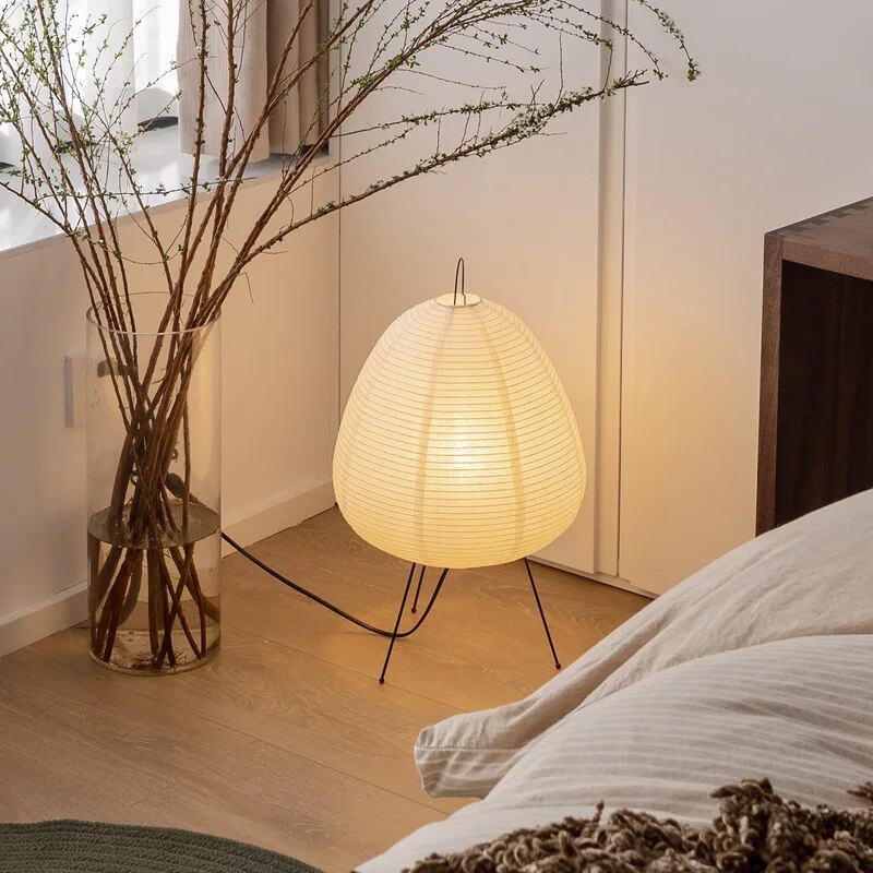 Reva | Elegant Modern Japanese Rice Paper Table Lamp for Bedroom 5