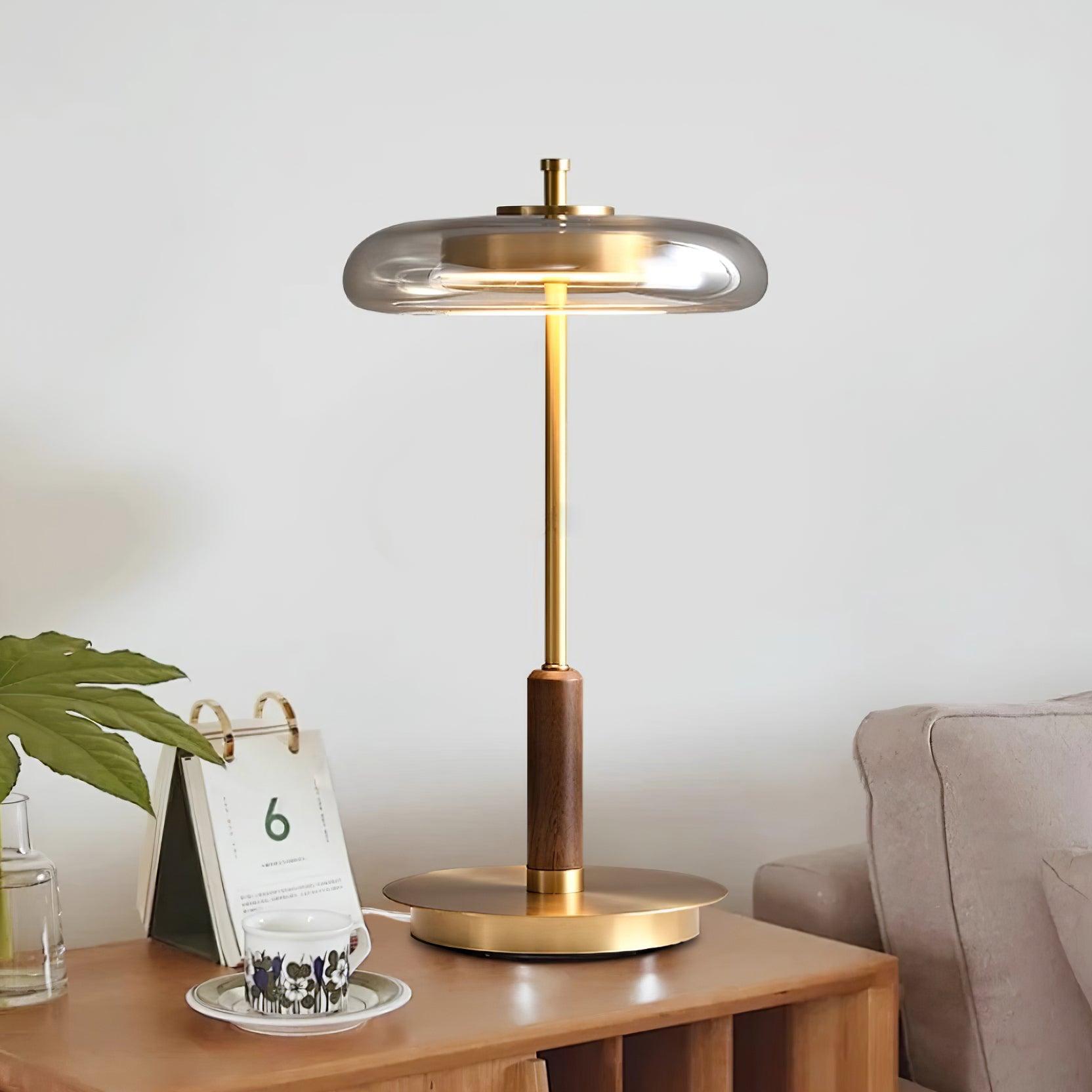 Ronaldo Table Lamp, Modern Metal and Glass Design for Soft LED Lighting, Ideal for Bedside or Living Room 0