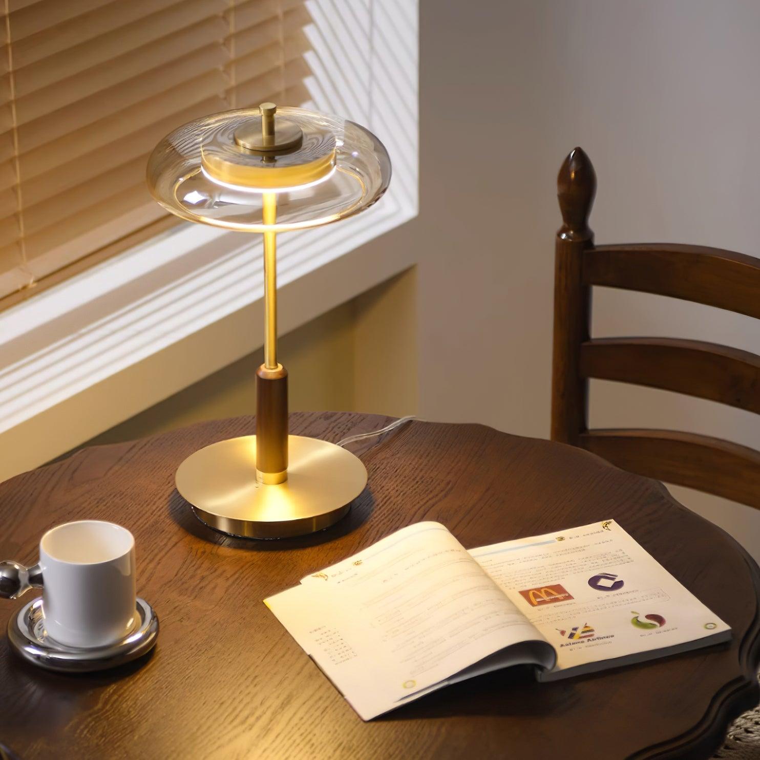 Ronaldo Table Lamp, Modern Metal and Glass Design for Soft LED Lighting, Ideal for Bedside or Living Room 2