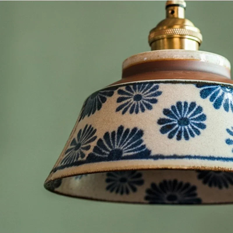 Ronja Kitchen Pendant Lighting with Hand-Painted Ceramic Shade and Copper Fixture 4