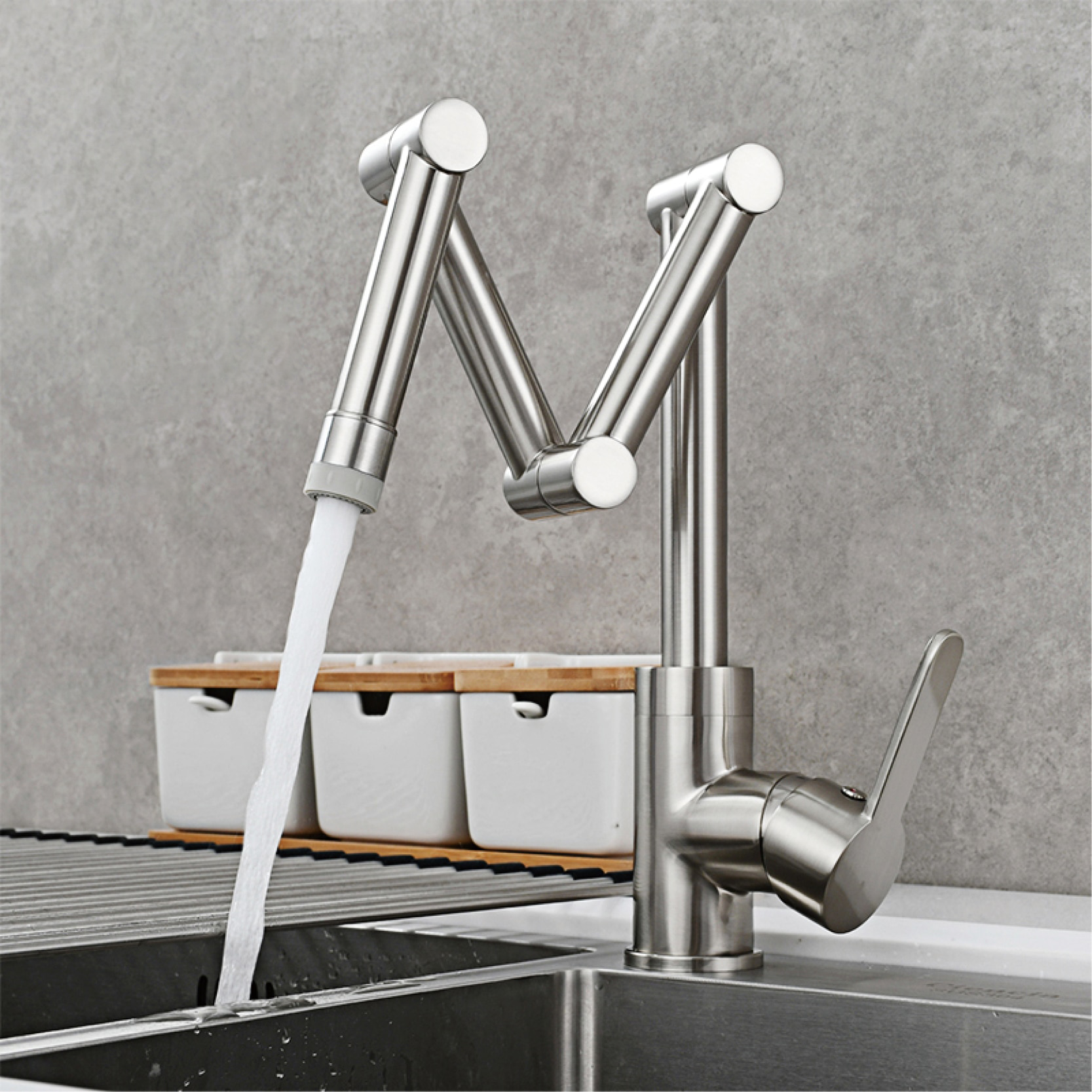 Sailea Pot Filler Faucet with Extendable Arm and Dual Handles 1