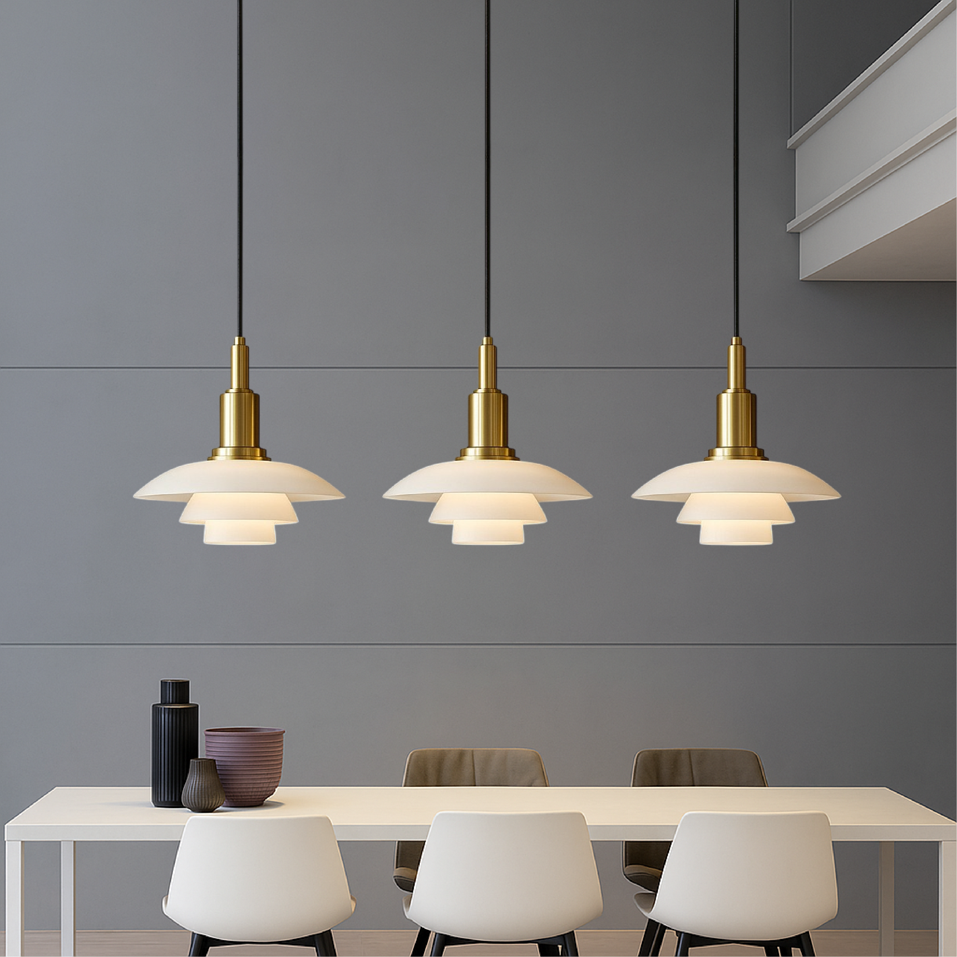ScandiGlow | Modern Elegant Glass Pendant Light for Kitchen 2