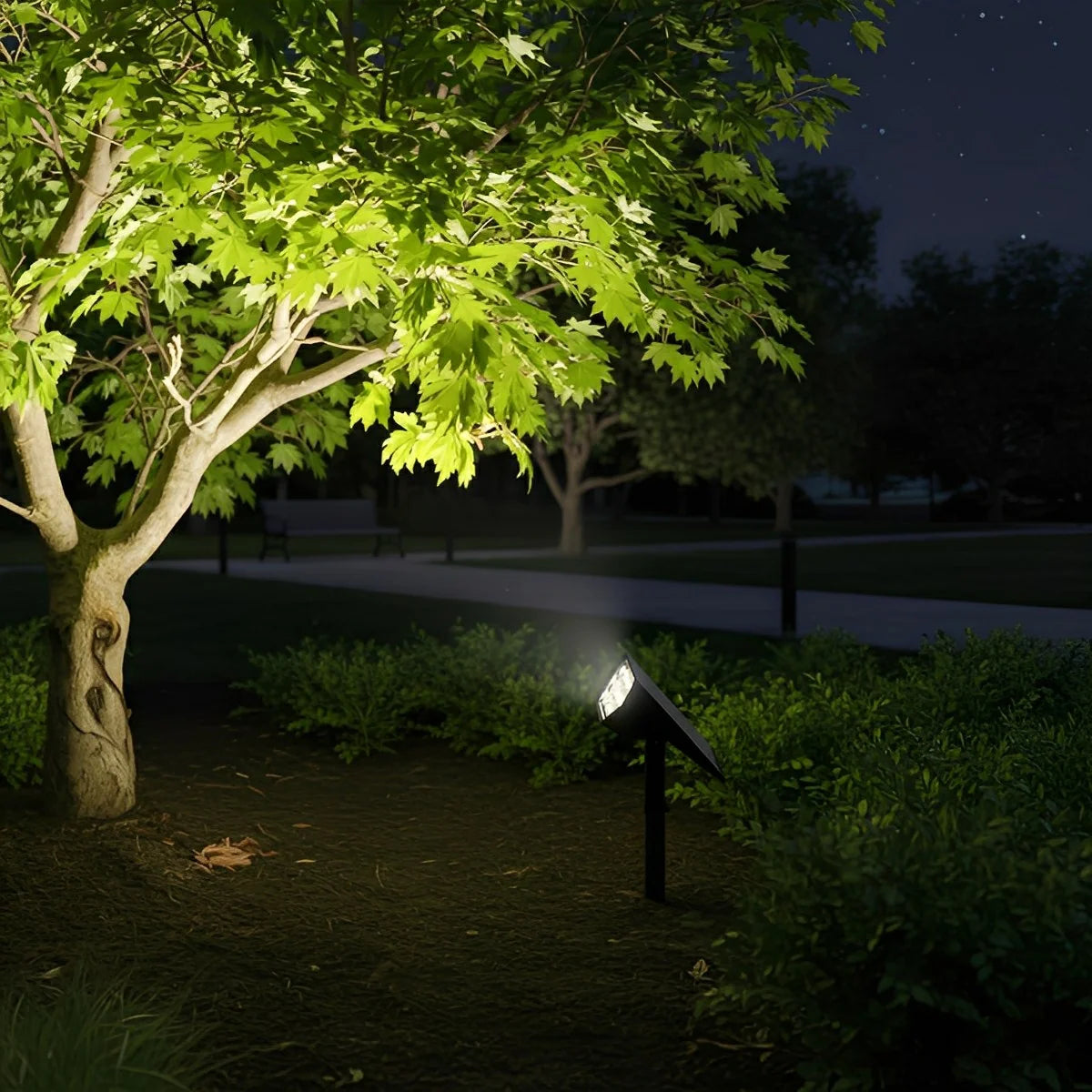 Solar LED Landscape Spotlights - Adjustable Outdoor Lighting with RGB and Warm White Options, Waterproof Design for Gardens and Pathways 4