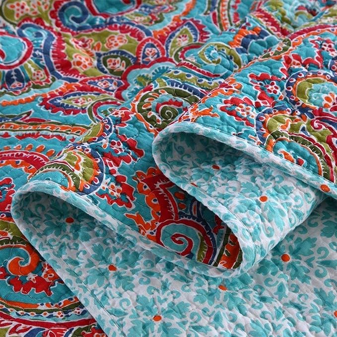 Timbercrest Kingsize Bedding Set | Cozy Cotton Floral Three-Piece Quilted Bedspread