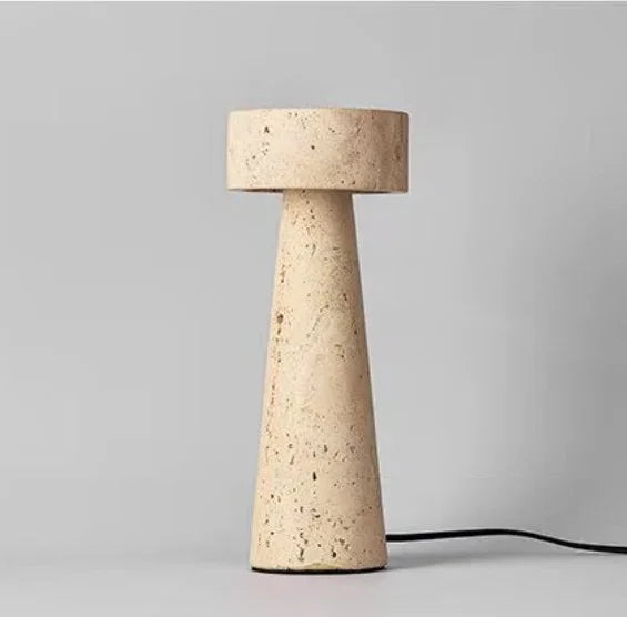 TravertineGlow | Elegant Natural Stone Bedside Table Lamp with LED 3