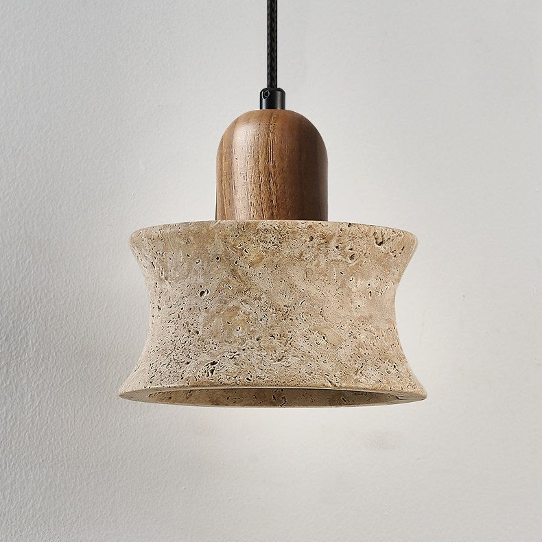 TravertineGlow | Elegant Natural Stone Kitchen Pendant Lighting Fixture 0