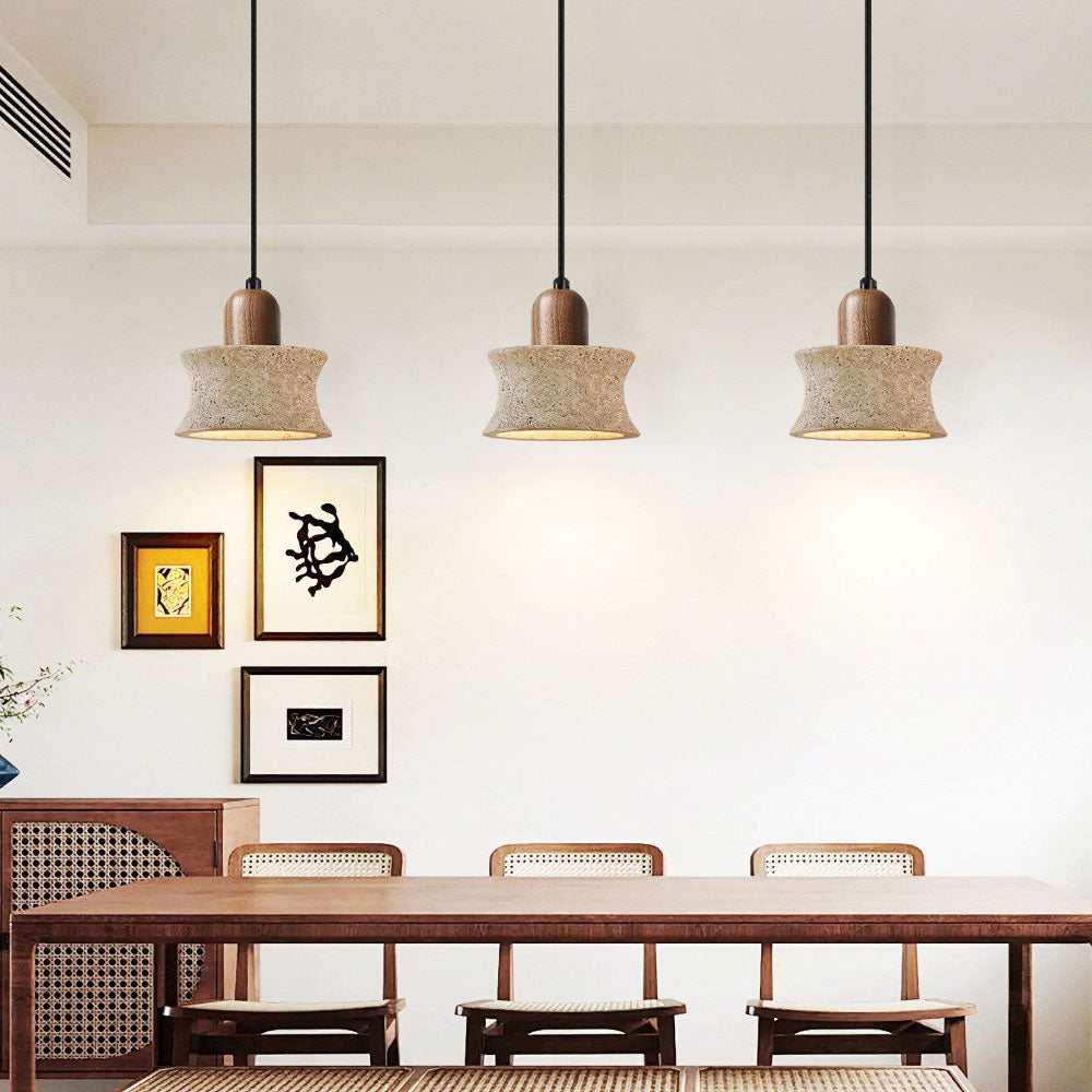 TravertineGlow | Elegant Natural Stone Kitchen Pendant Ceiling Lighting Fixture