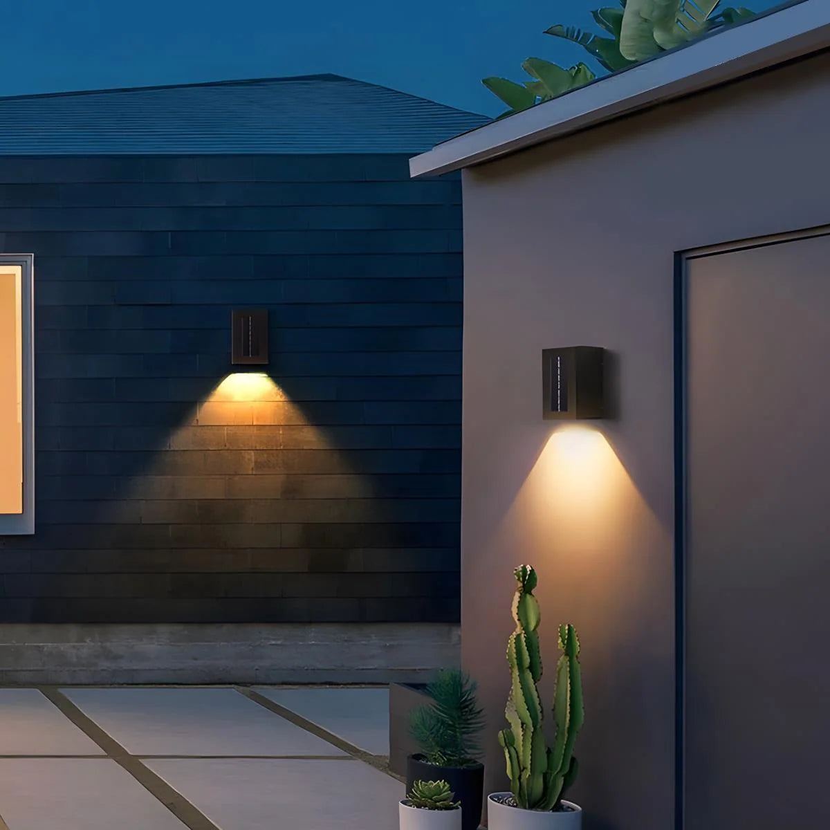 Up Down Solar Wall Light with Dual Direction LED, Remote Control, IP65 Waterproof, Warm White 3000K 3