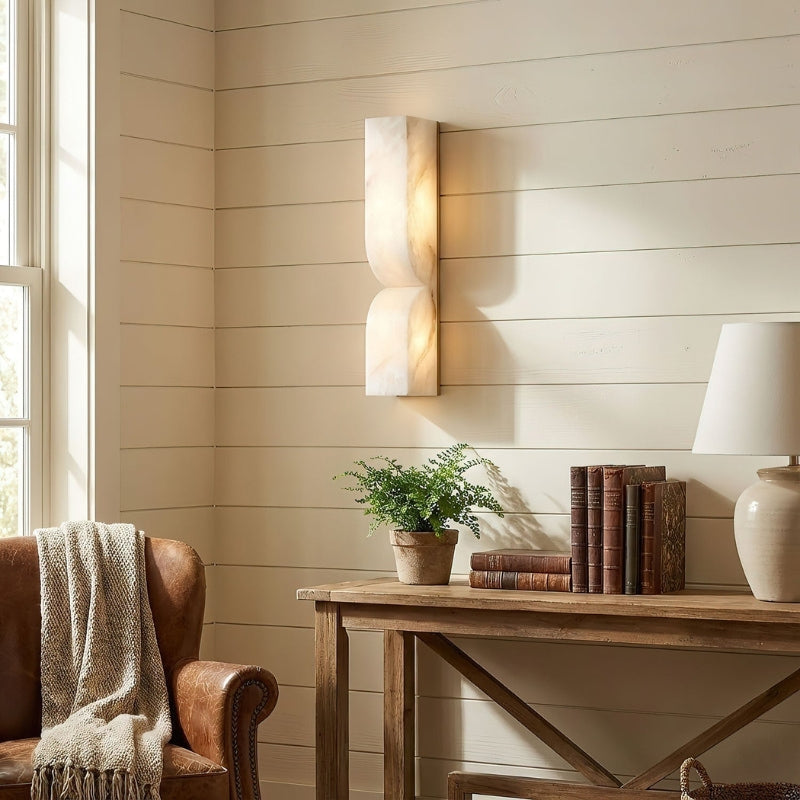 Veliora | Alabaster Wall Sconce for Sophisticated Ambient Lighting