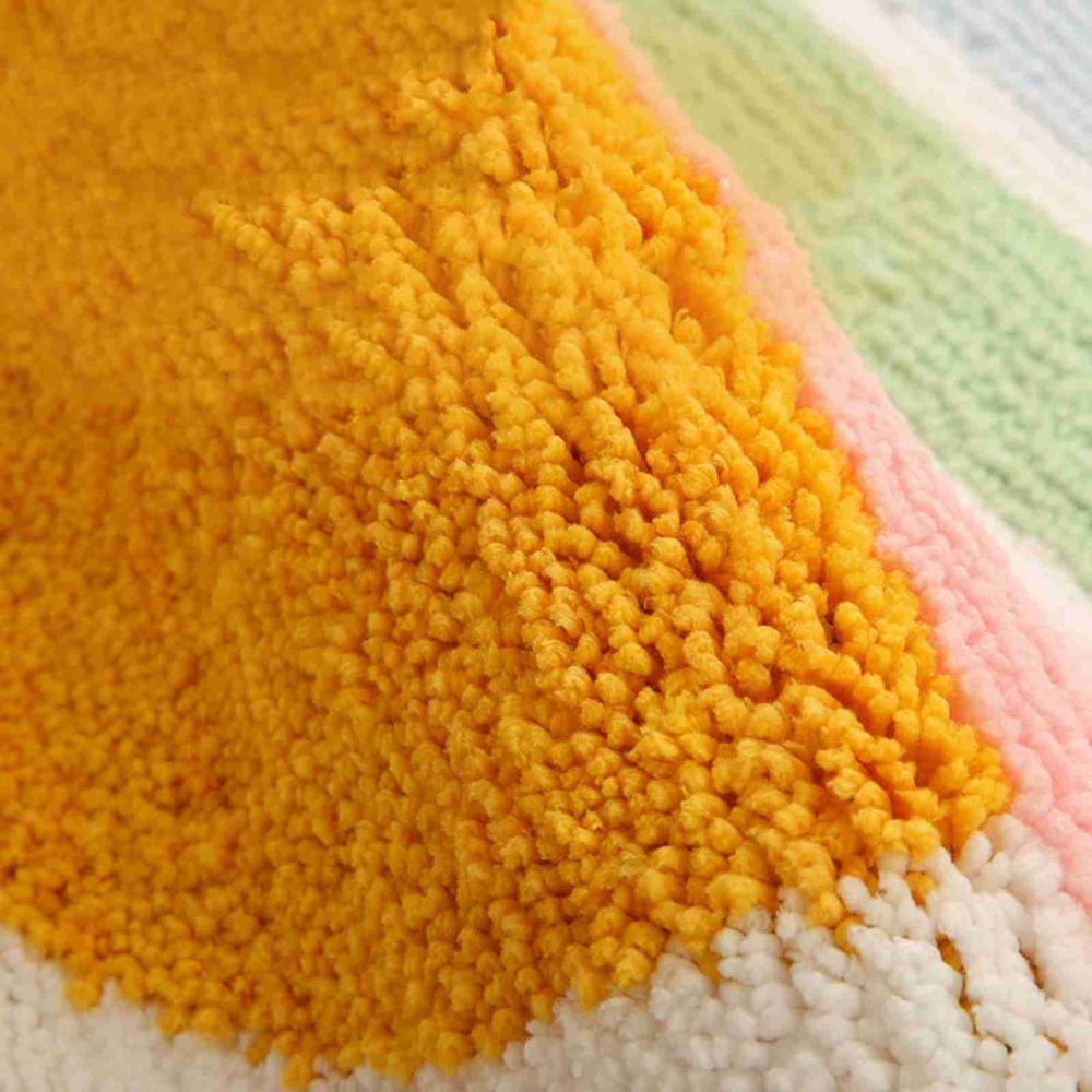 Vibrant Comfort | Non-Slip Bath Mat in Rainbow Sunset Design | Soft Microfiber for Safety and Style 6