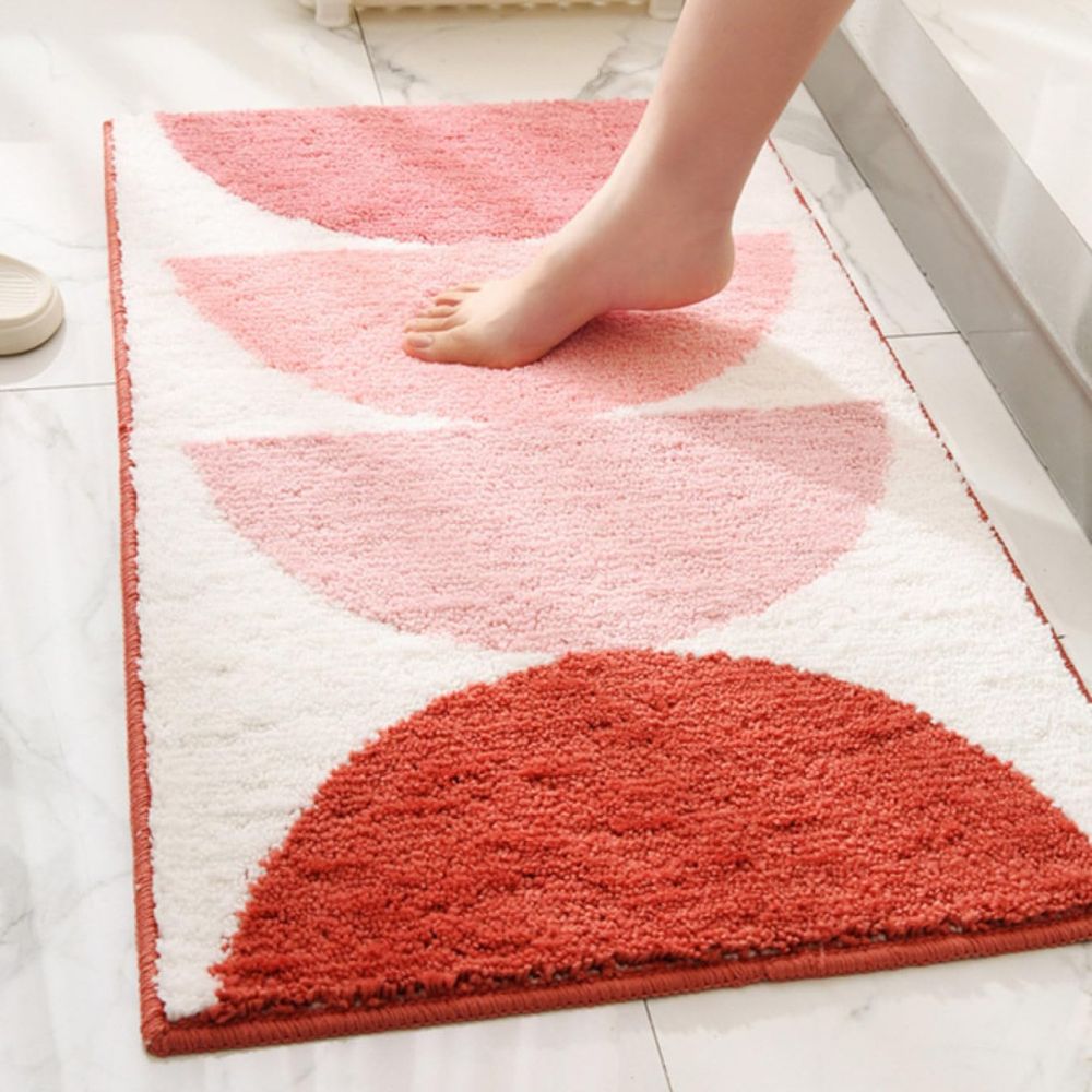 Vibrant Comfort | Non-Slip Bath Mat in Rainbow Sunset Design | Soft Microfiber for Safety and Style 7