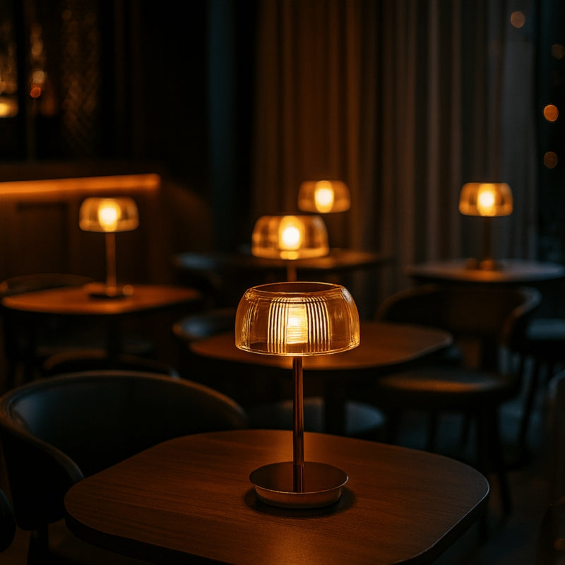 Virelo | Cordless Glass Table Lamp for Adjustable Ambient Lighting