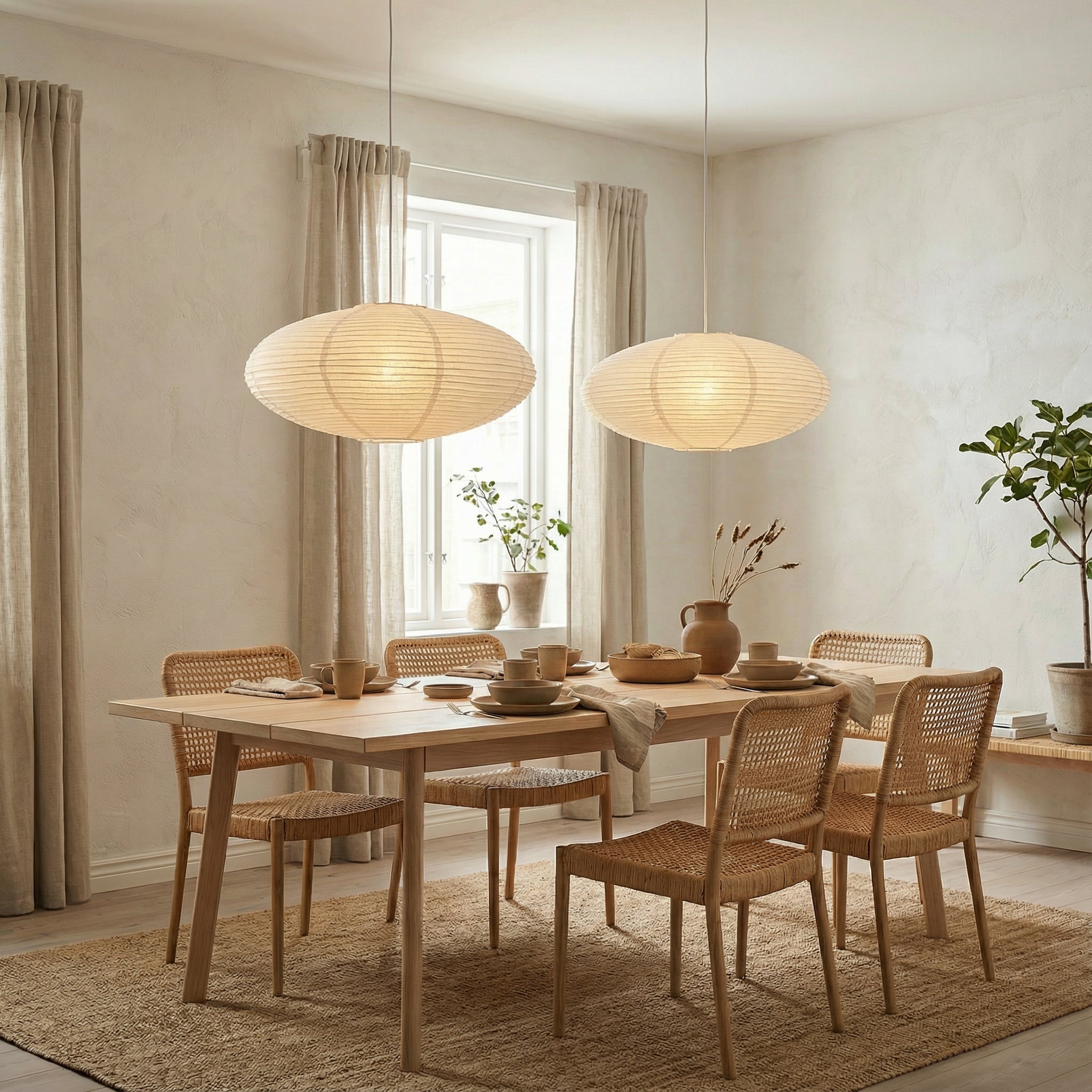 WabiLight | Elegant Minimalist Paper Kitchen Pendant Lighting Fixture 4