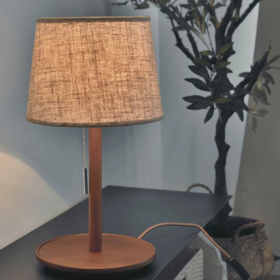 WalnutGlow | Elegant Scandinavian Minimalist Bedside Table Lamp 3