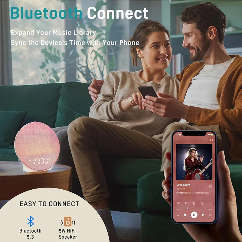 Wexen | Stylish Sunrise Wake-Up Light with Bluetooth Speaker for Gentle Mornings 1