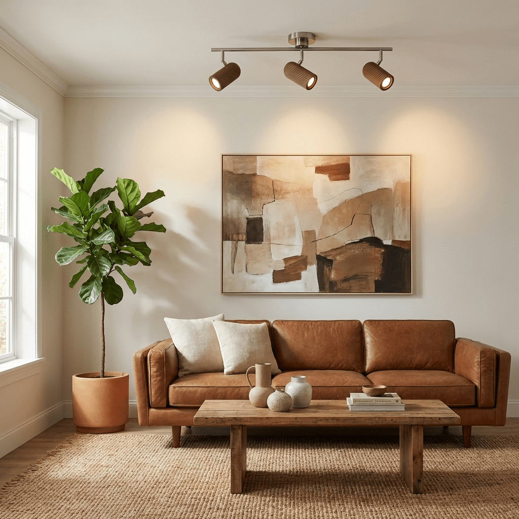 WoodenAura | Stylish Adjustable LED Ceiling Light Fixture with Three Heads 4