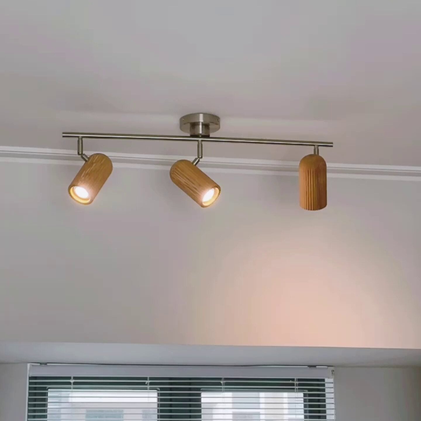 WoodenAura | Stylish Adjustable LED Ceiling Light Fixture with Three Heads 6