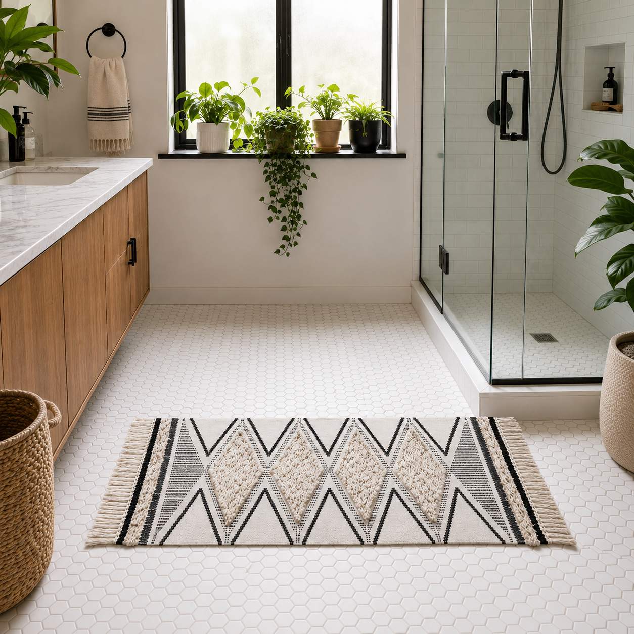 Amina Tufted Cotton Rug | 60 × 180 cm Accent Rug | Moroccan Style