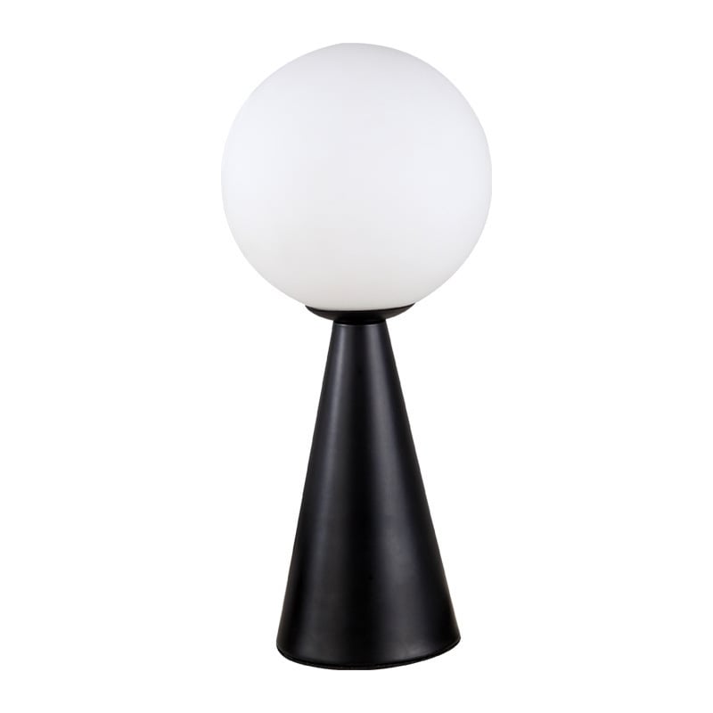 GEORGIA Modern Table Lamp | Glass Globe with Brass or Black Base - Styyler