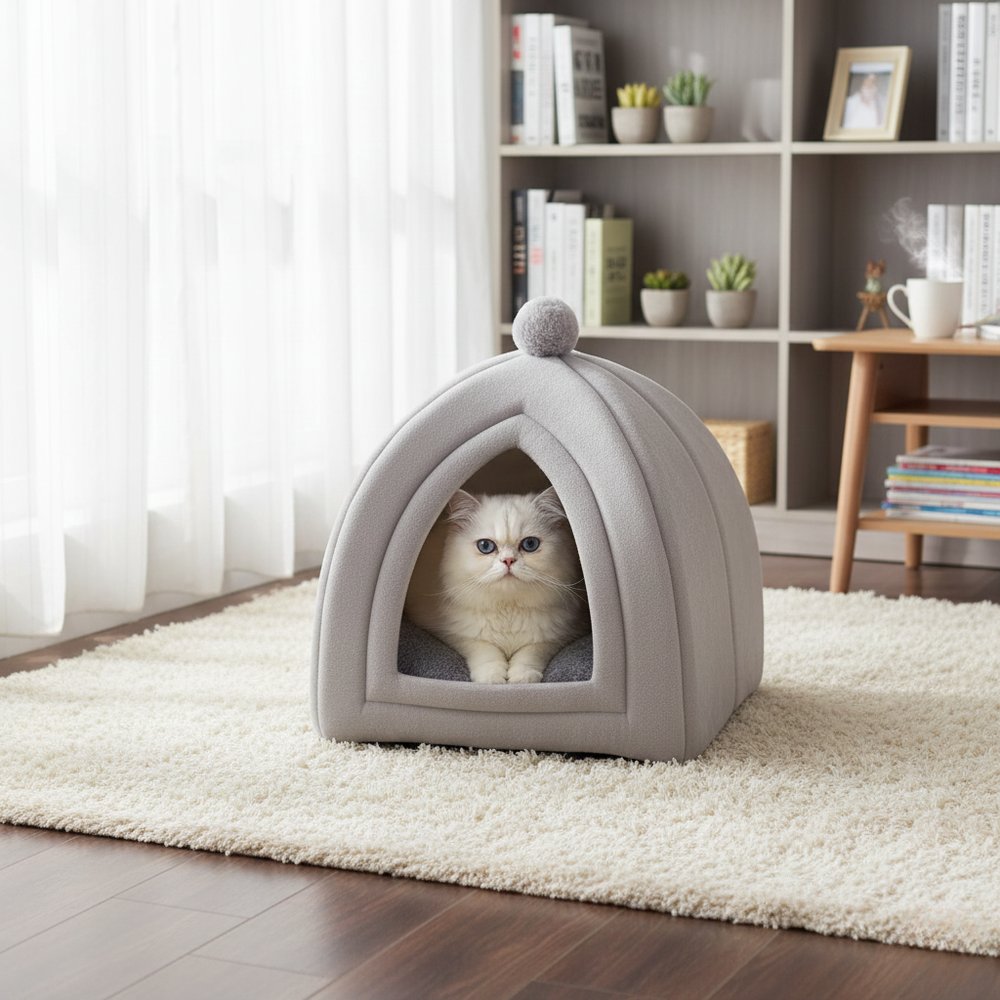 Cozyden Pet Cave | Warm All-Season Enclosed Pet Bed for Cats and Dogs