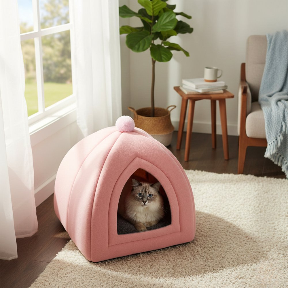 Cozyden Pet Cave | Warm All-Season Enclosed Pet Bed for Cats and Dogs