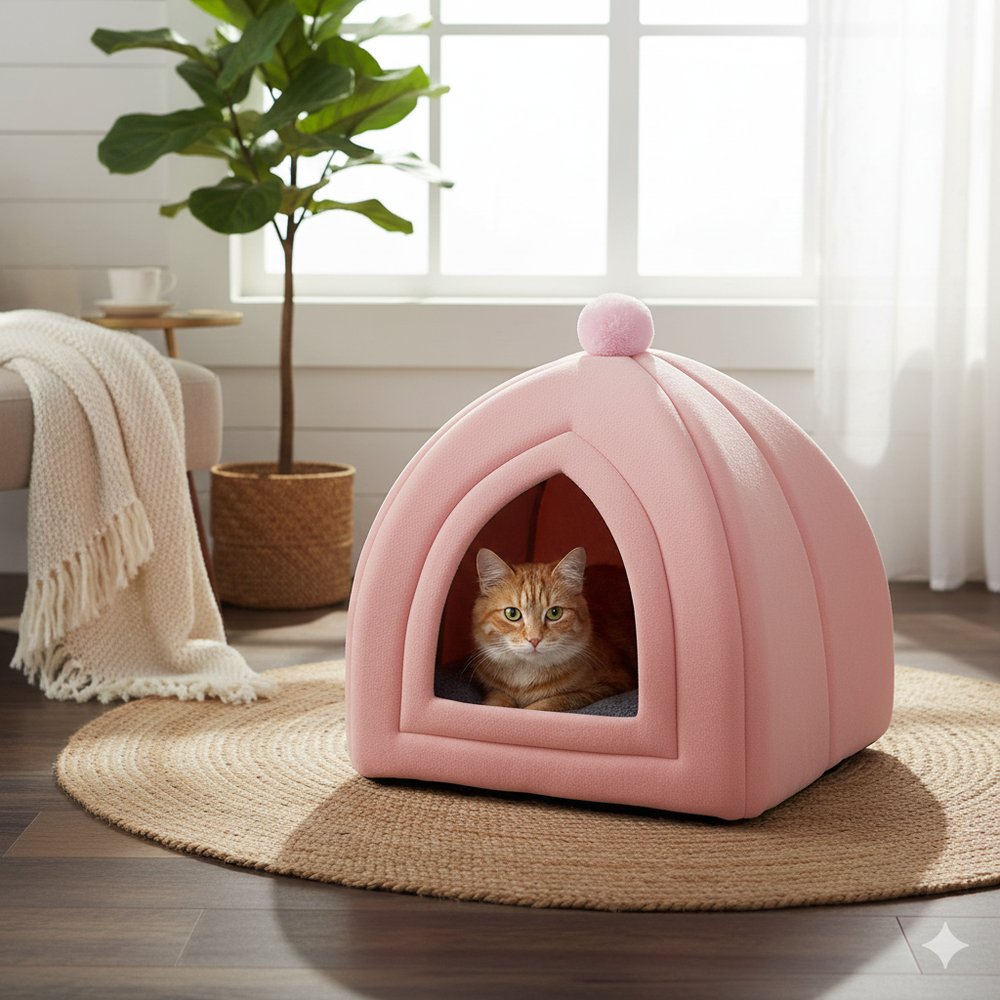 Cozyden Pet Cave | Warm All-Season Enclosed Pet Bed for Cats and Dogs