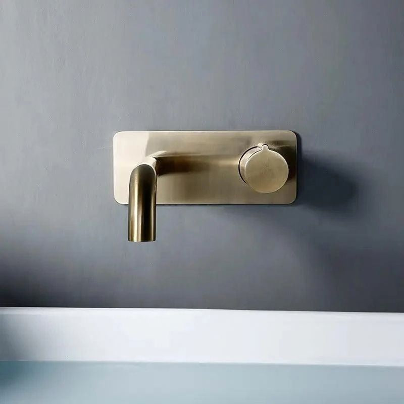 Cavion Wall-Mounted Basin Mixer Tap in Brushed Gold – photo 2
