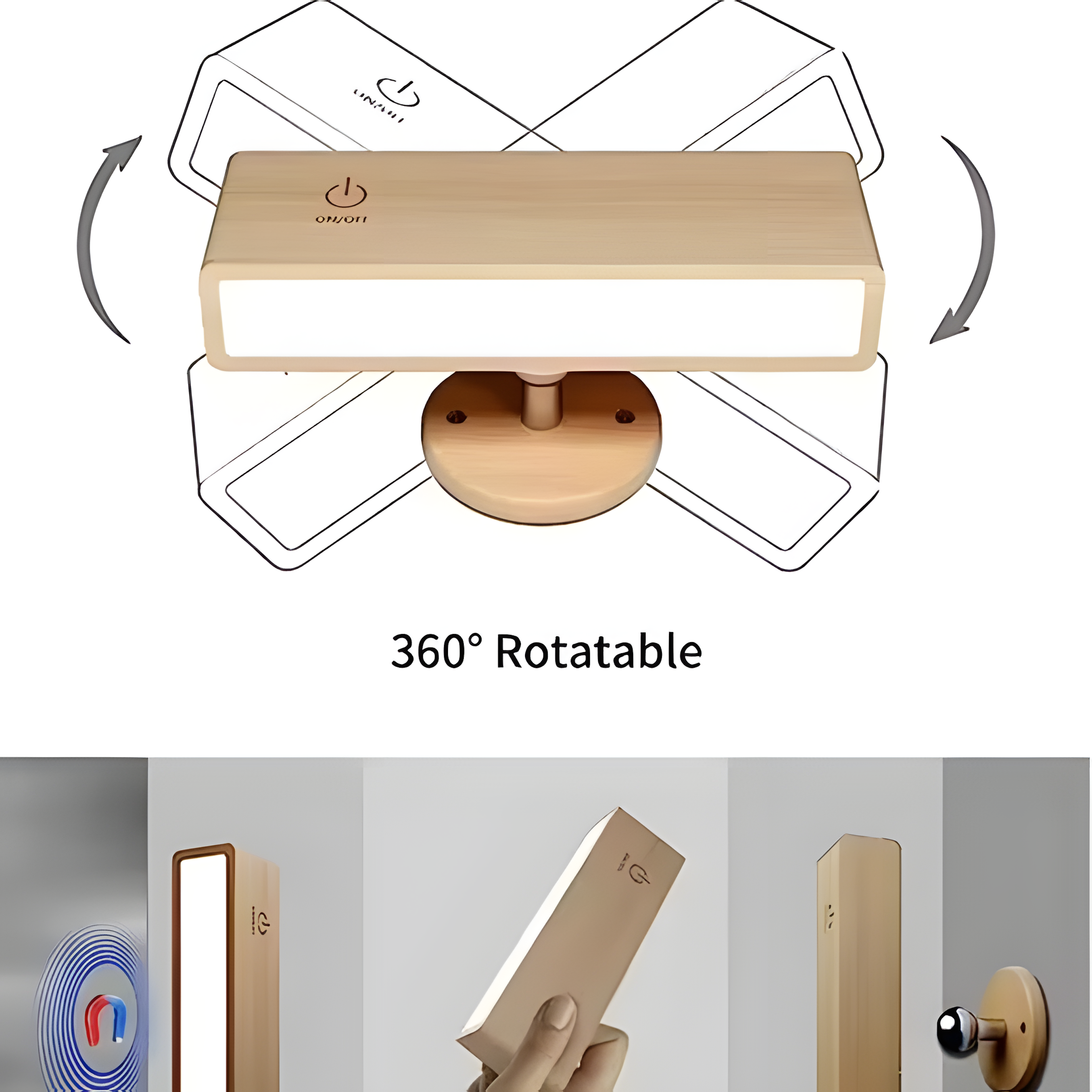 YELO Minimalist Wooden Wall Lamp | Modern LED Bedroom Sconce Light