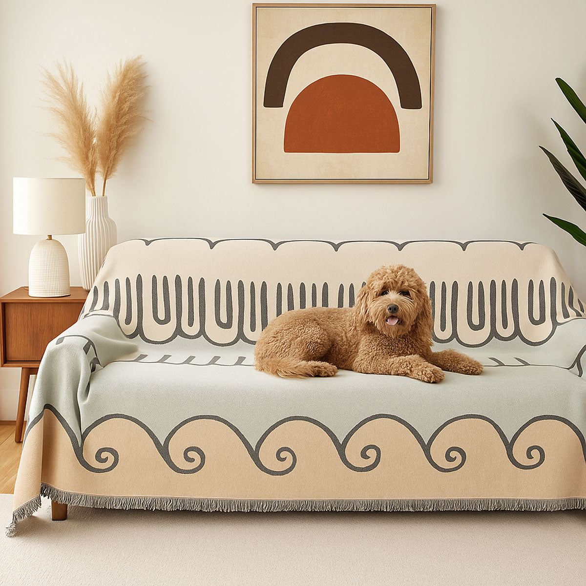 Doodle Cloud Sofa Cover | Colourful Pet Friendly Couch Protector Throw - Styyler