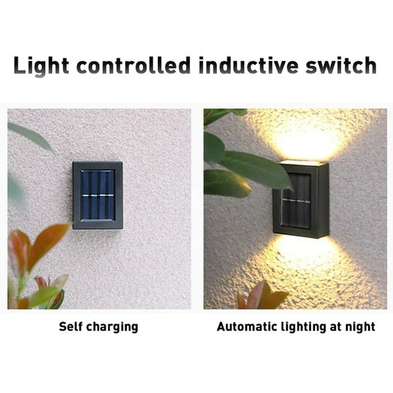 Glint solar wall light charges by day and switches on automatically at night