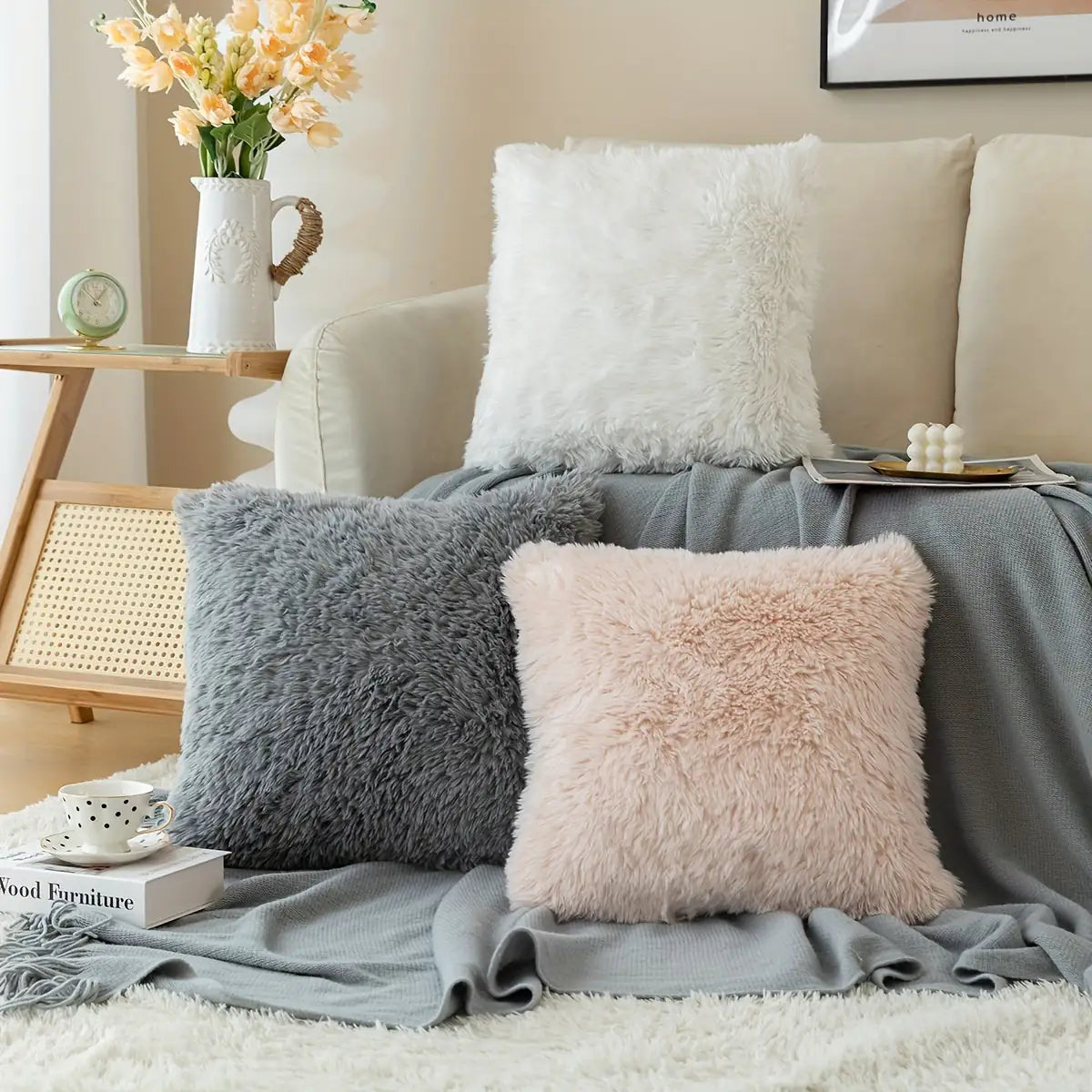 Mysa Faux Fur Cushion Cover – Where Comfort Meets Calm - Styyler