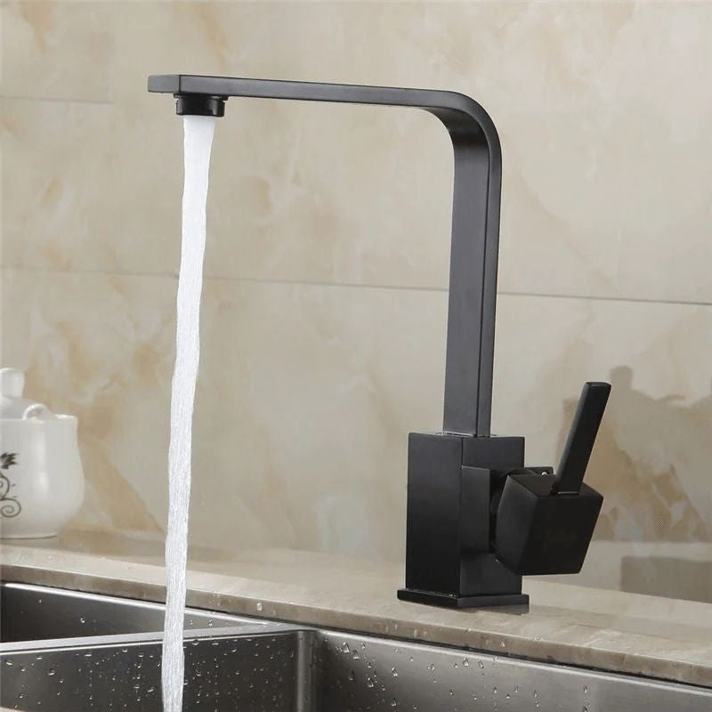 Lunaria Matte Black Square Kitchen Mixer Tap – photo 1