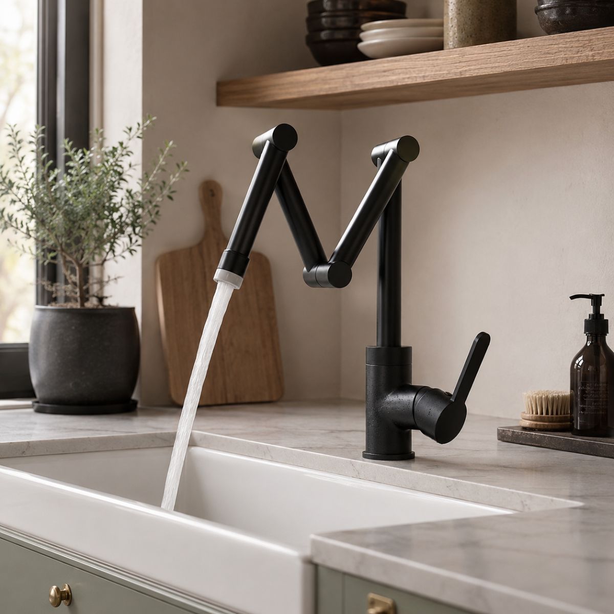 Sailea Pot Filler Faucet with Extendable Arm and Dual Handles