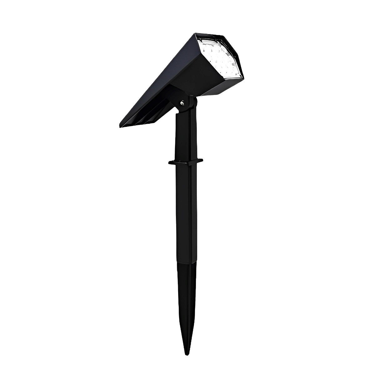 Sunpeak black solar garden spotlight with adjustable head and ground spike