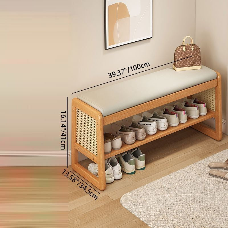 Varello shoe bench large 100cm size with dimensions shown